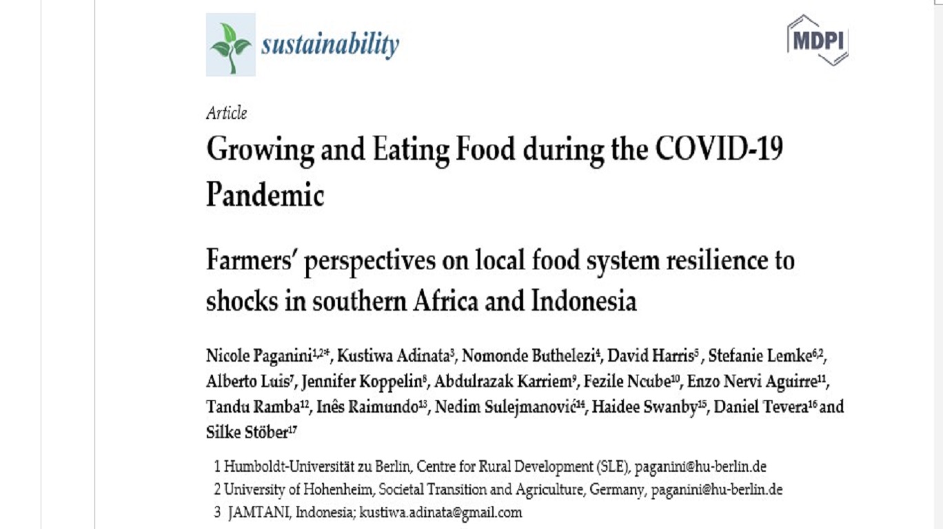 Journal: Farmers' perspectives on local food system resilience